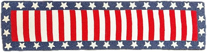 Decozen Patriotic Table Runner - 4th of July American Flag Freedom Stars Independence and Memorial Day for Holiday Kitchen Dining Table Home Decor - 13x54 Inches