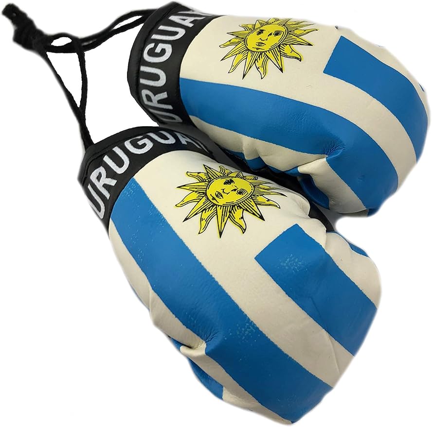 Hanging Car Mirror Mini Boxing Gloves (Uruguay)