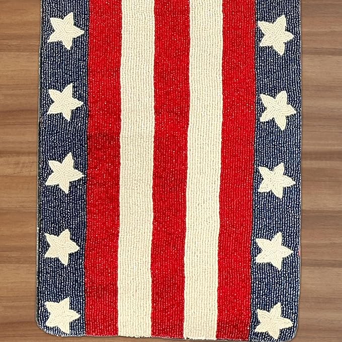 Decozen Patriotic Table Runner - 4th of July American Flag Freedom Stars Independence and Memorial Day for Holiday Kitchen Dining Table Home Decor - 13x54 Inches